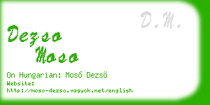 dezso moso business card