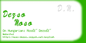 dezso moso business card